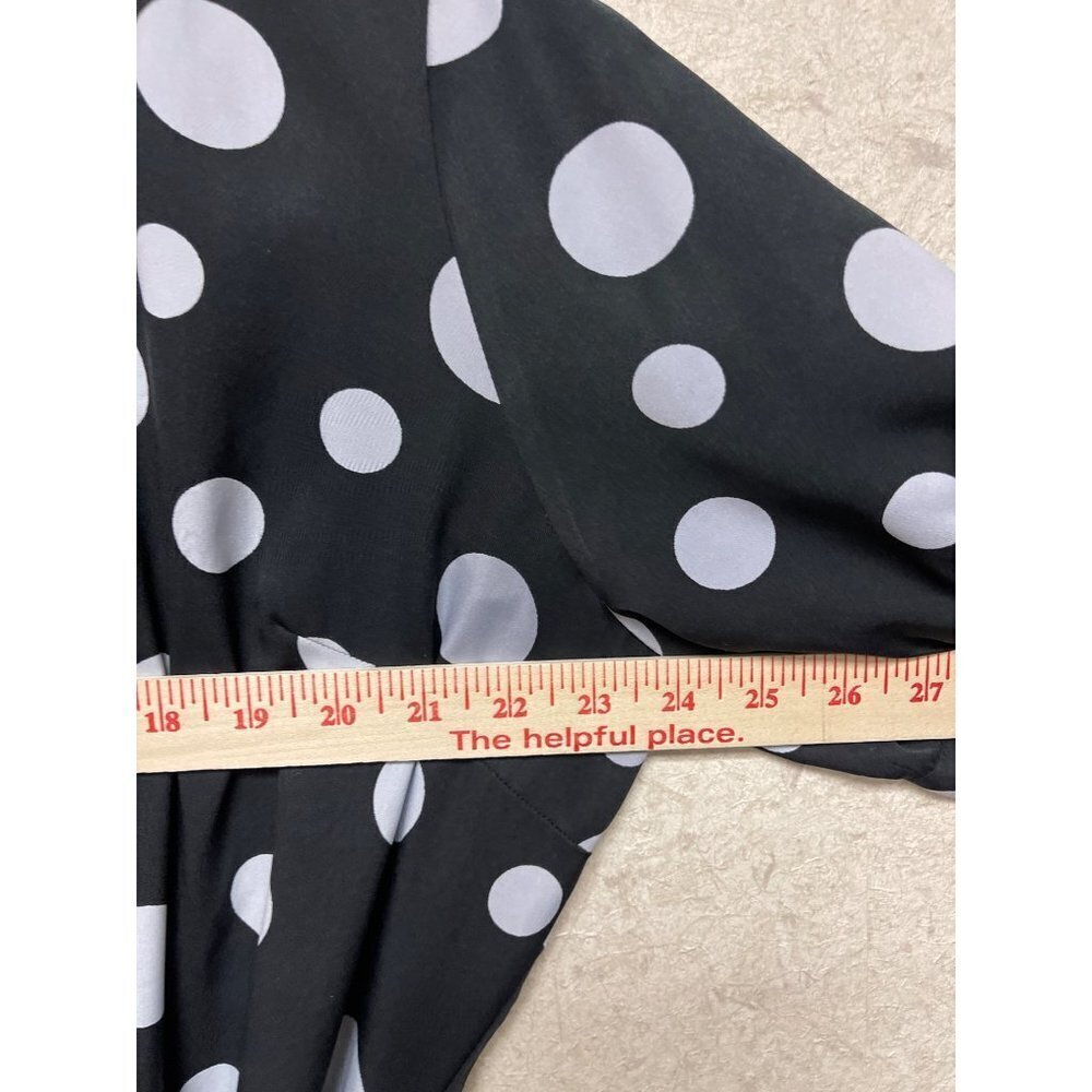 Ashley Stewart Black White Polka Dot Wrap Dress Short Sleeve Women's Size 16 - Picture 5 of 8